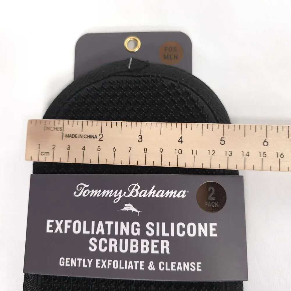 TOMMY‎ BAHAMA New Men's Exfoliate Silicone Scrubber 2 Pack Gently Exfoliate